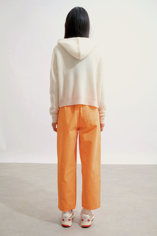 ELARA cardigan capuche ivoire 100% cachemire