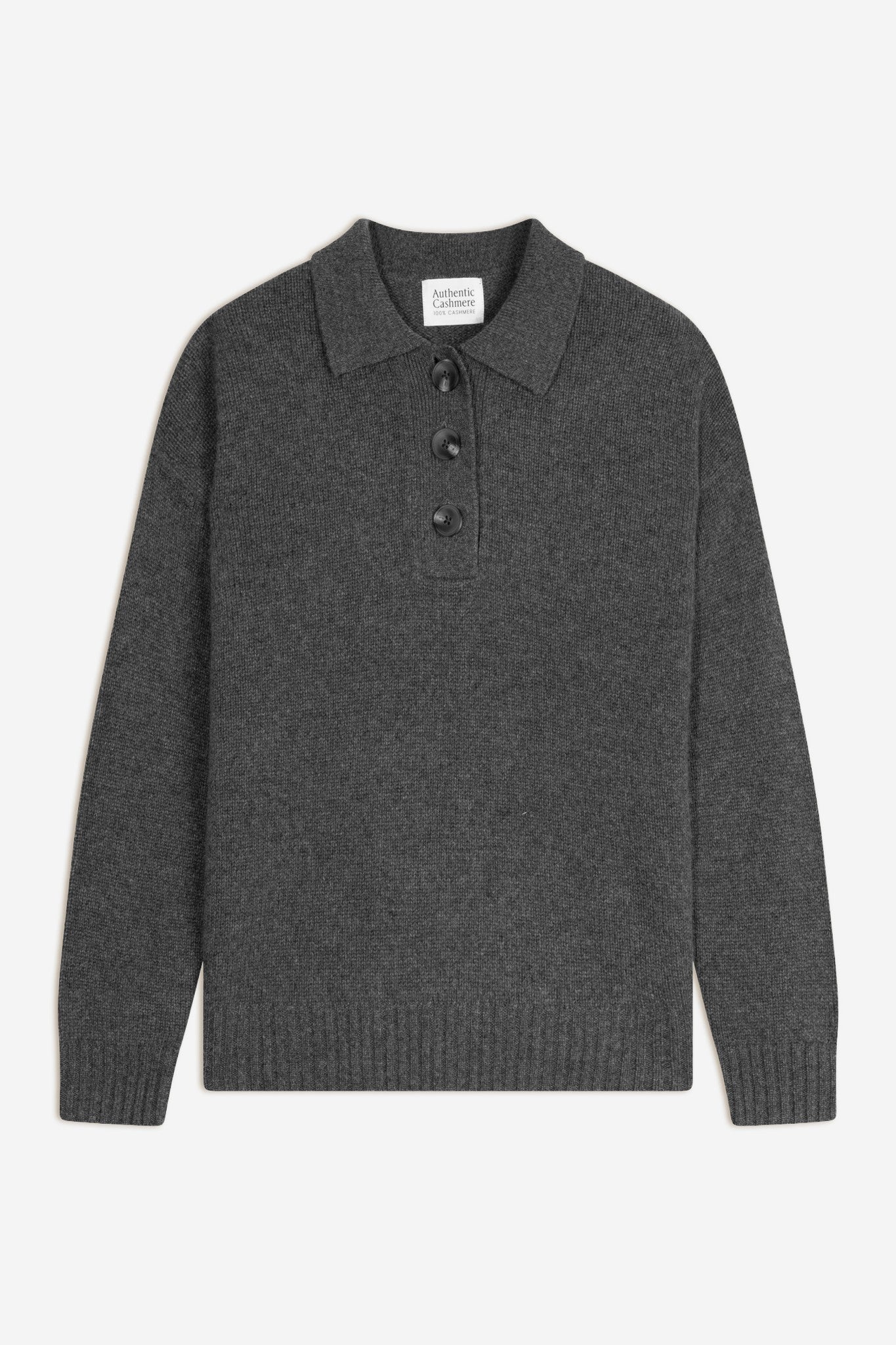 ela polo 6 fils anthracite chiné 100% cachemire