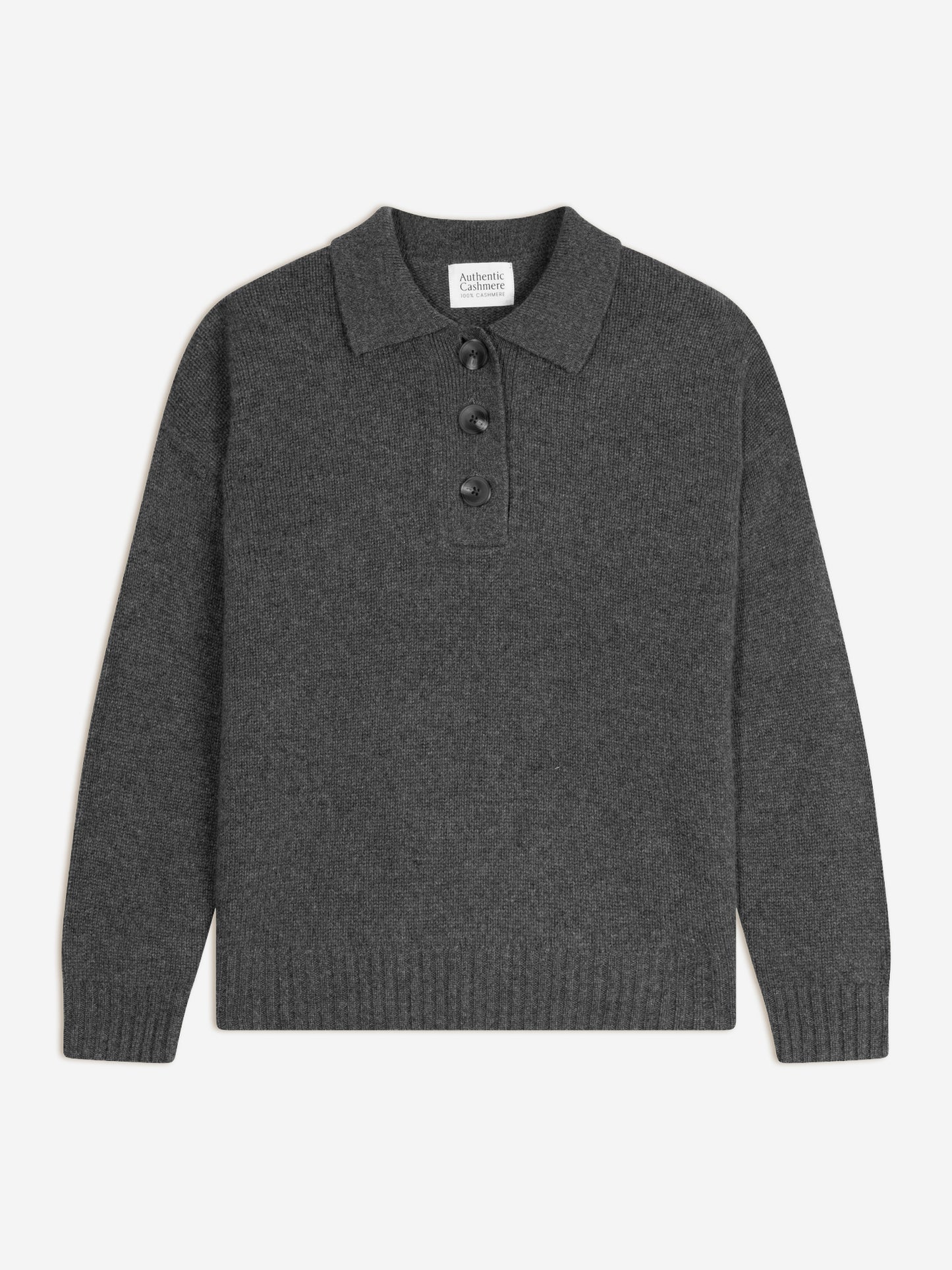 ELA polo 6 fils anthracite chiné 100% cachemire