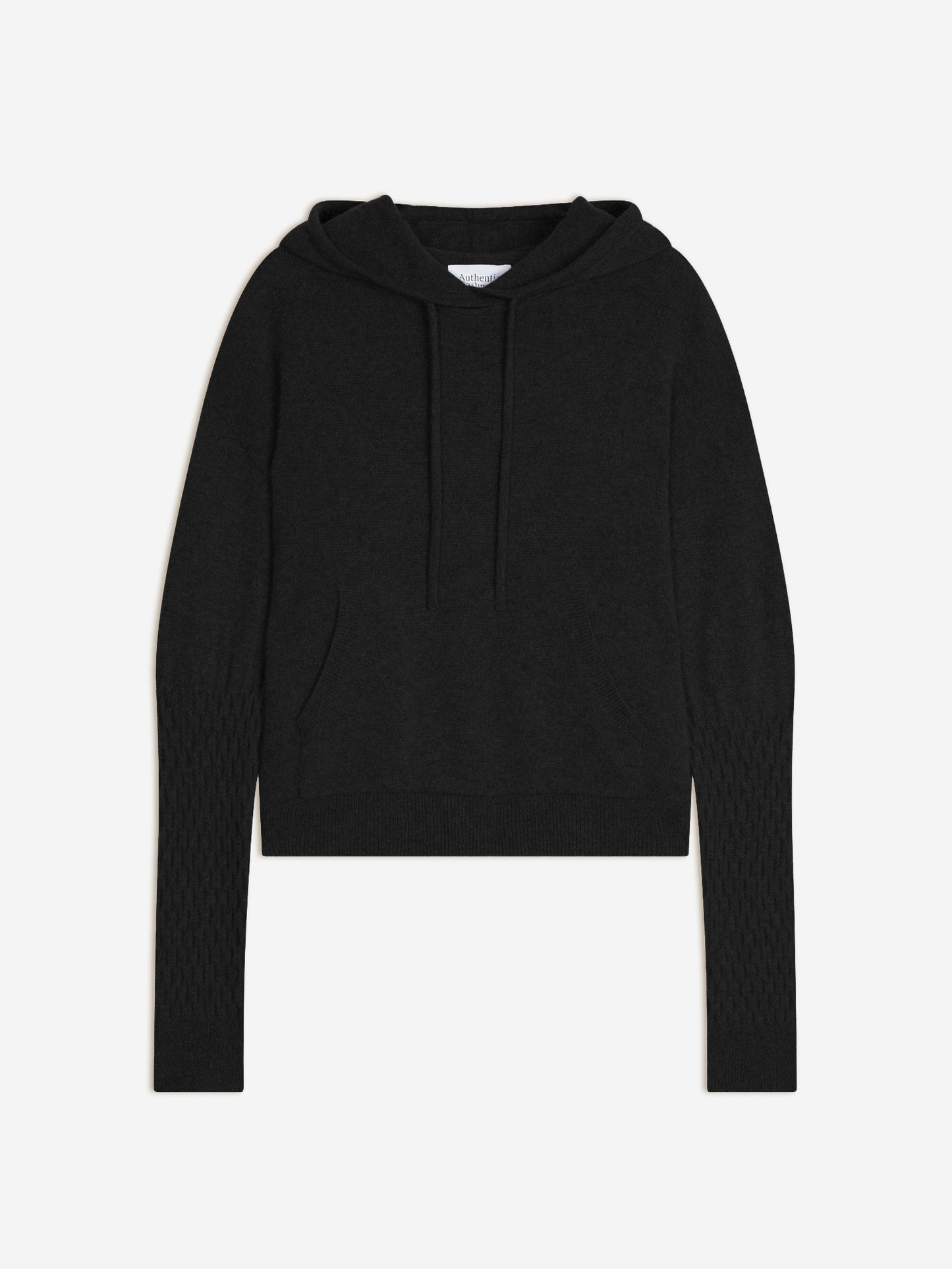 ELOWEN pull capuche noir 100% cachemire