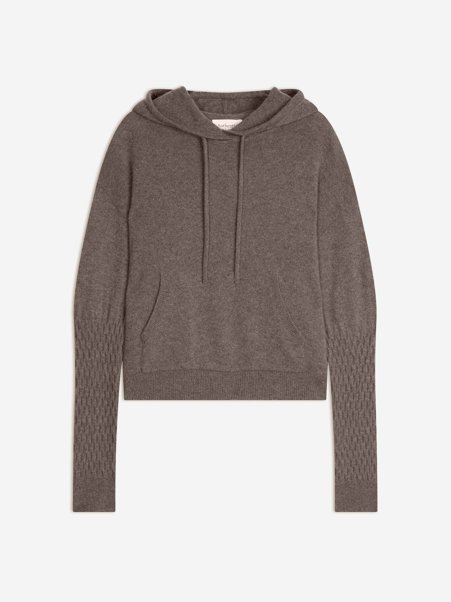 ELOWEN taupe mottled hoodie 100% cashmere