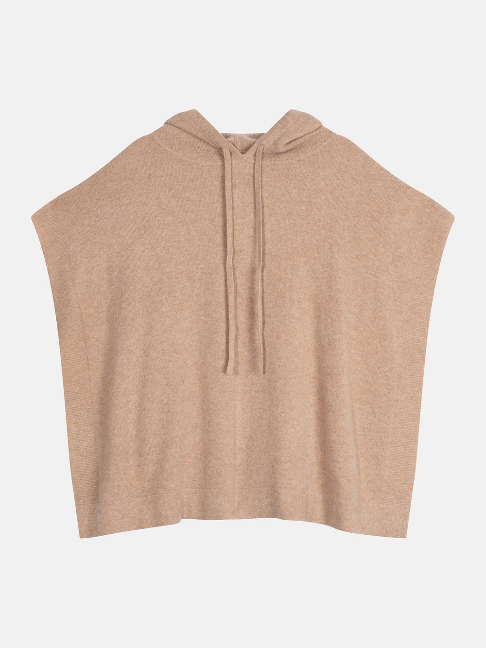 ELSA poncho capuche camel chiné 100% cachemire