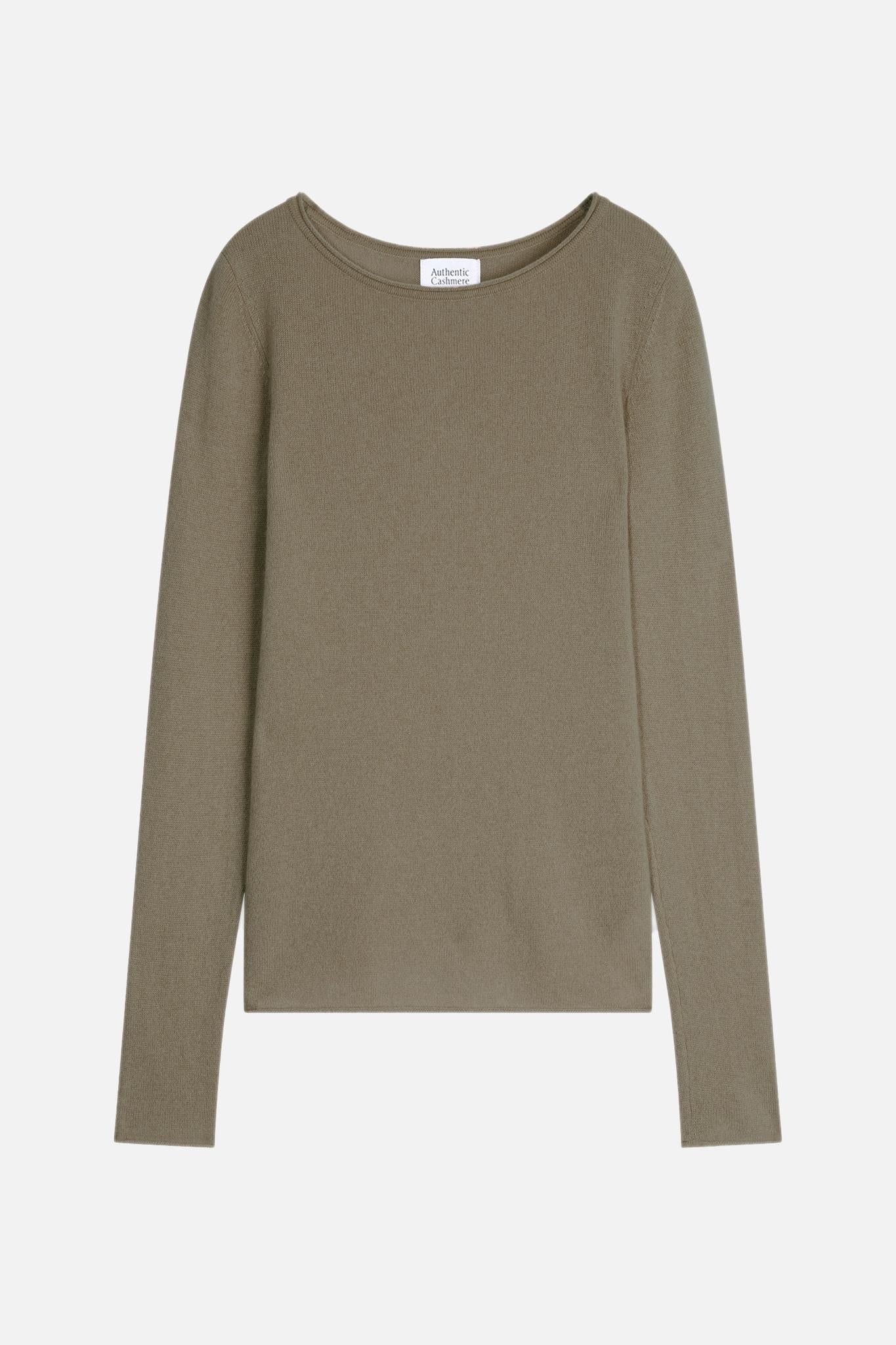 EPÉNA Pullover mit Rundhalsausschnitt army 100% Kaschmir