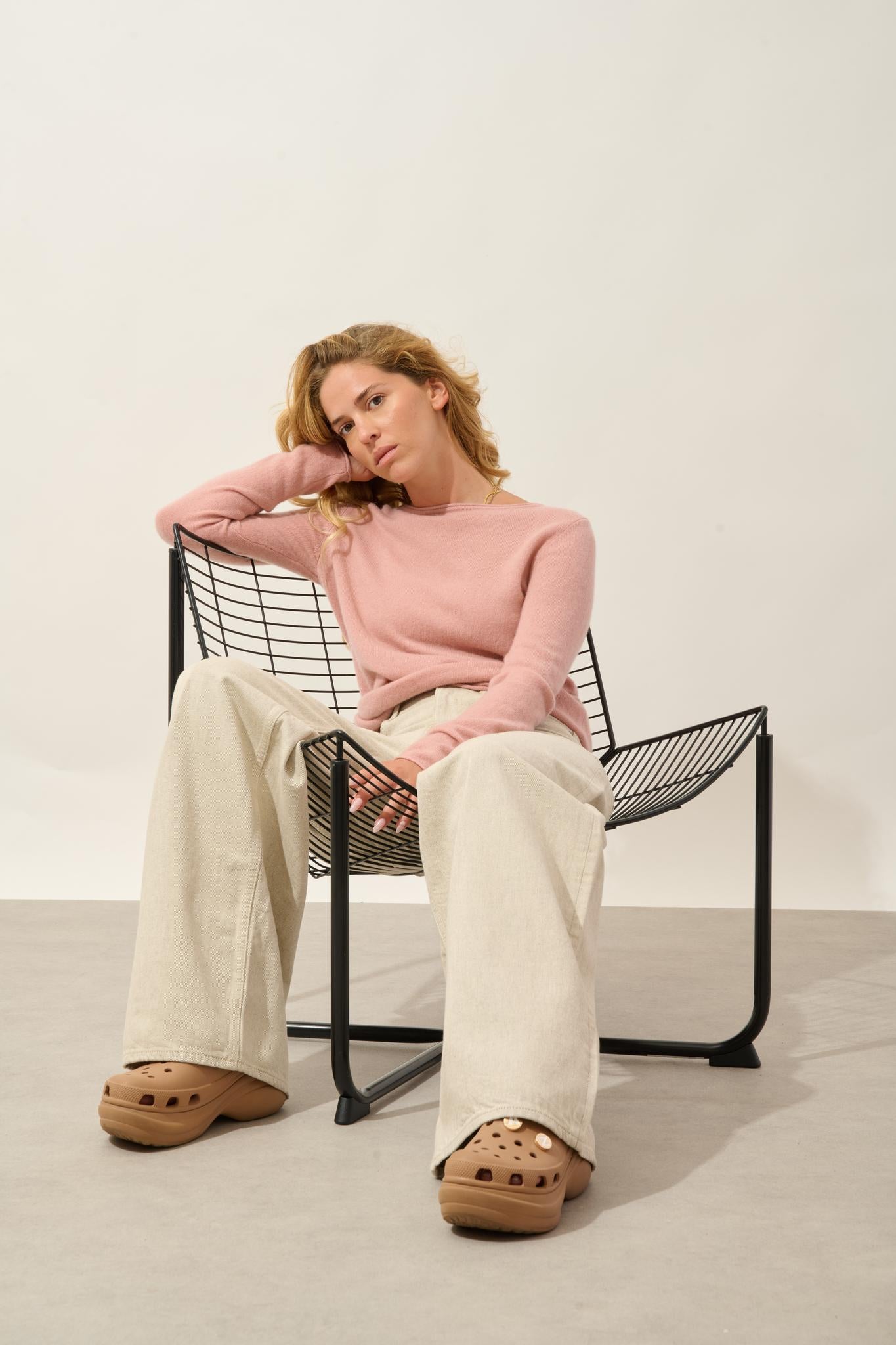 EPÉNA Pullover mit Rundhalsausschnitt Rosenholz 100% Kaschmir