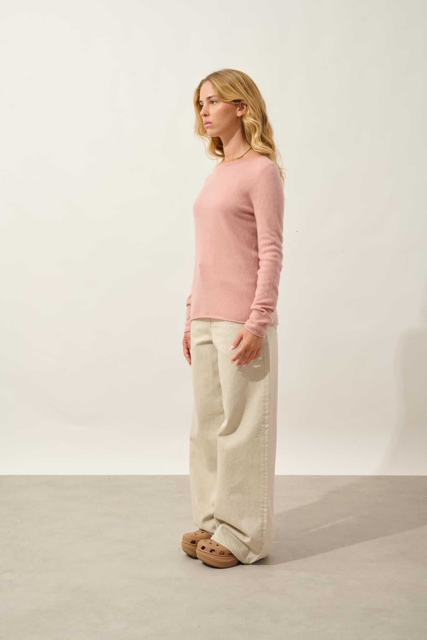 EPÉNA Pullover mit Rundhalsausschnitt Rosenholz 100% Kaschmir