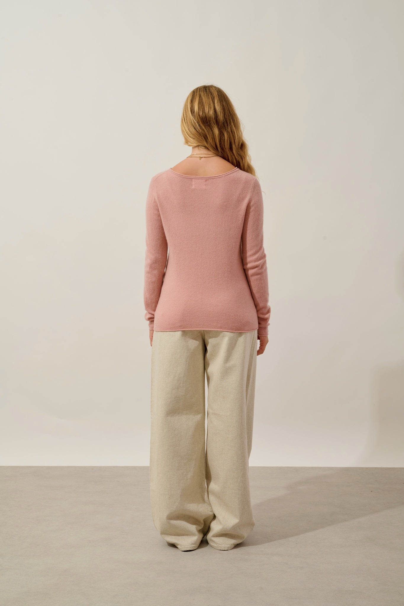 EPÉNA pull col rond bois de rose 100% cachemire