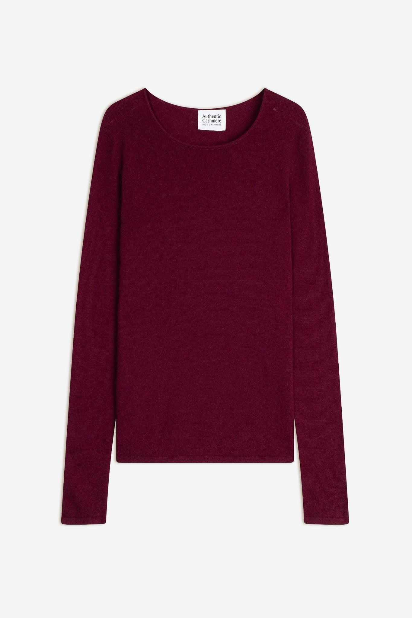 epéna pull col rond bordeaux 100% cachemire