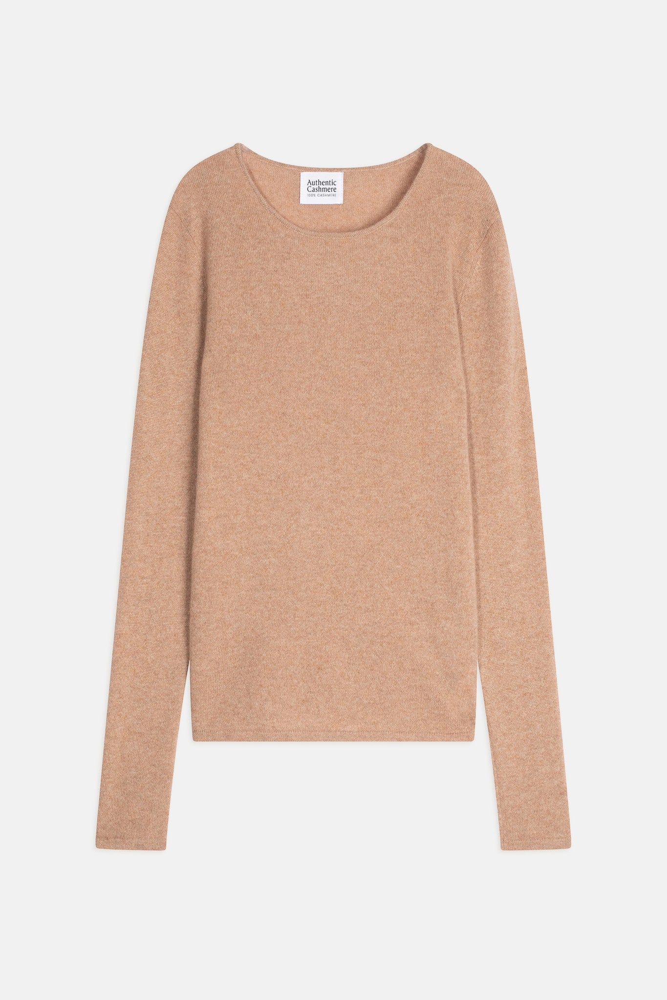 epéna pull col rond camel chiné 100% cachemire