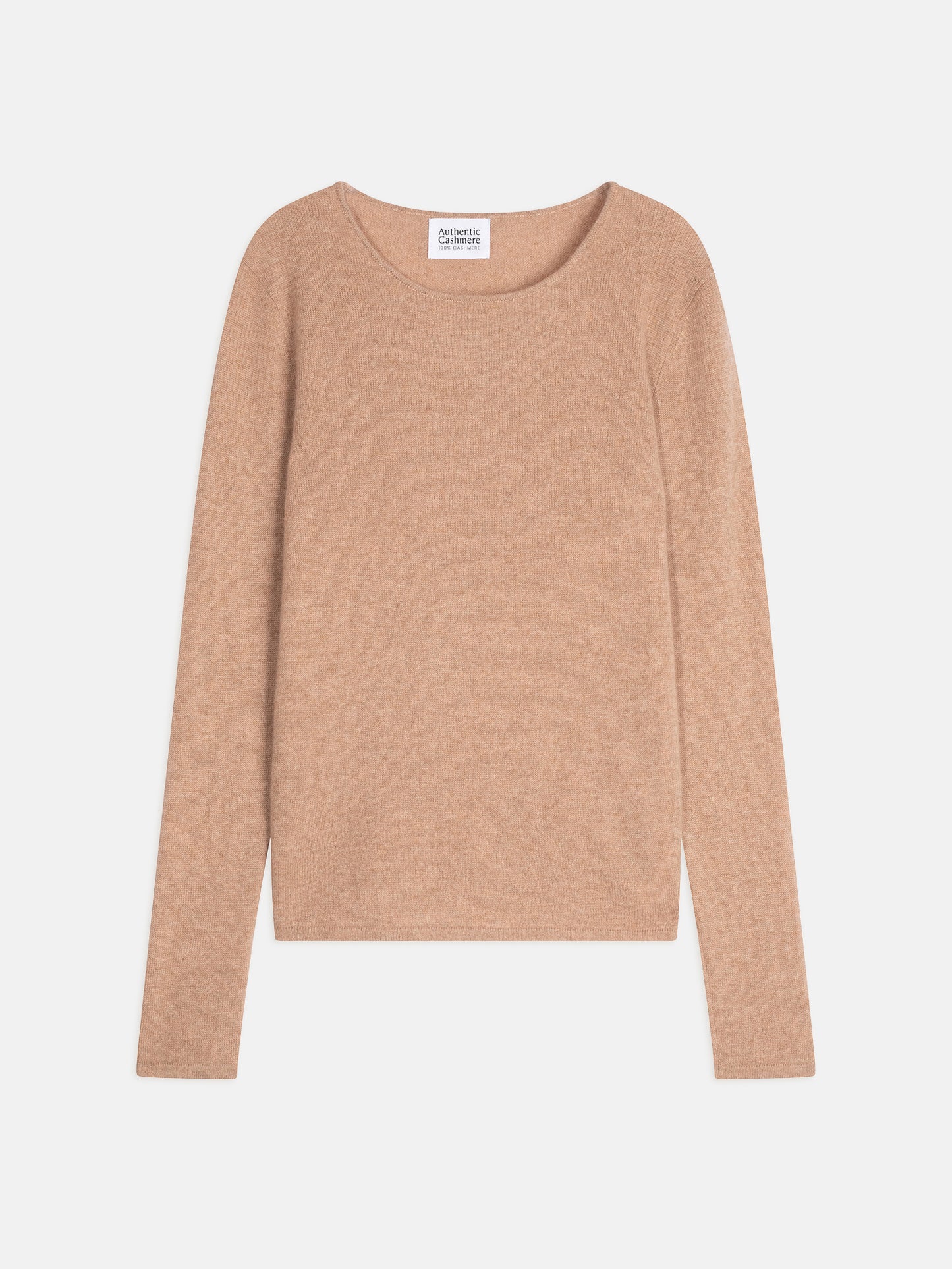 EPÉNA Kamelmelierter Rundhalspullover 100 % Kaschmir