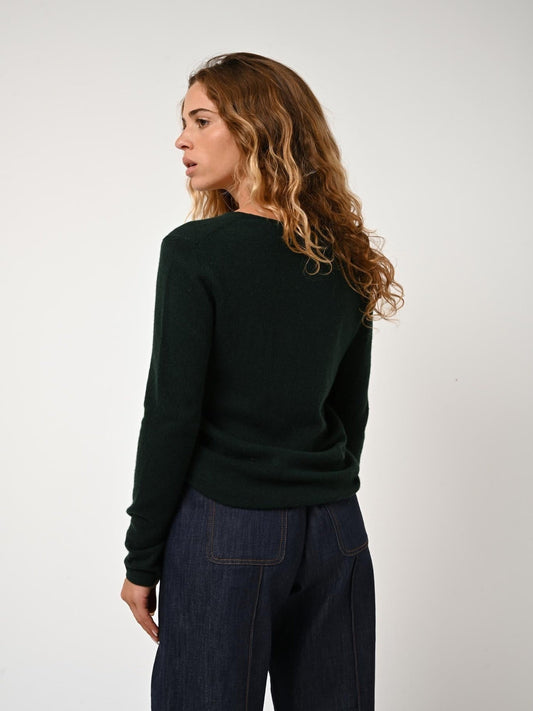 EPÉNA pull col rond cyprès 100% cachemire