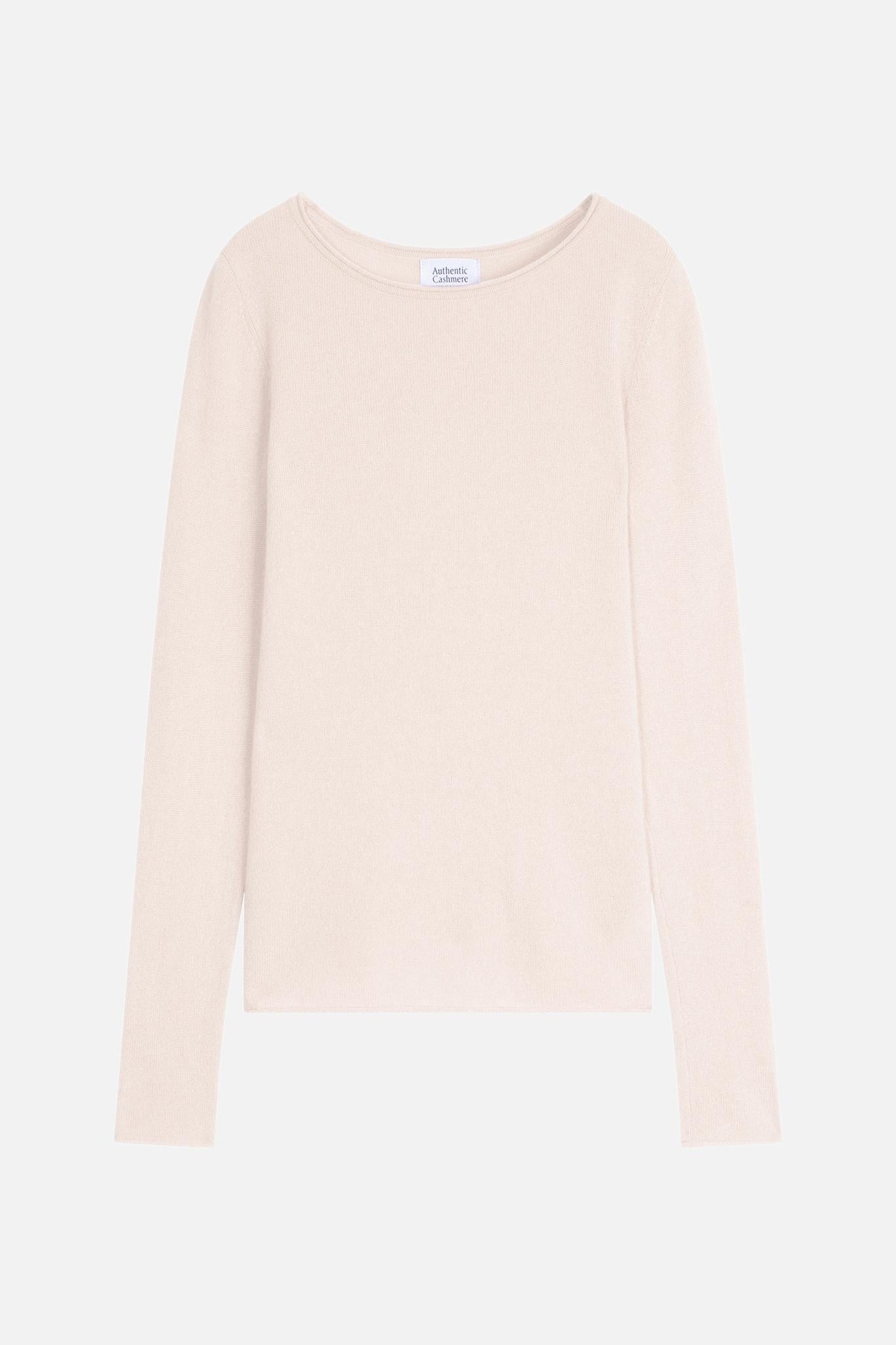 EPÉNA ivory round-neck sweater 100% cashmere