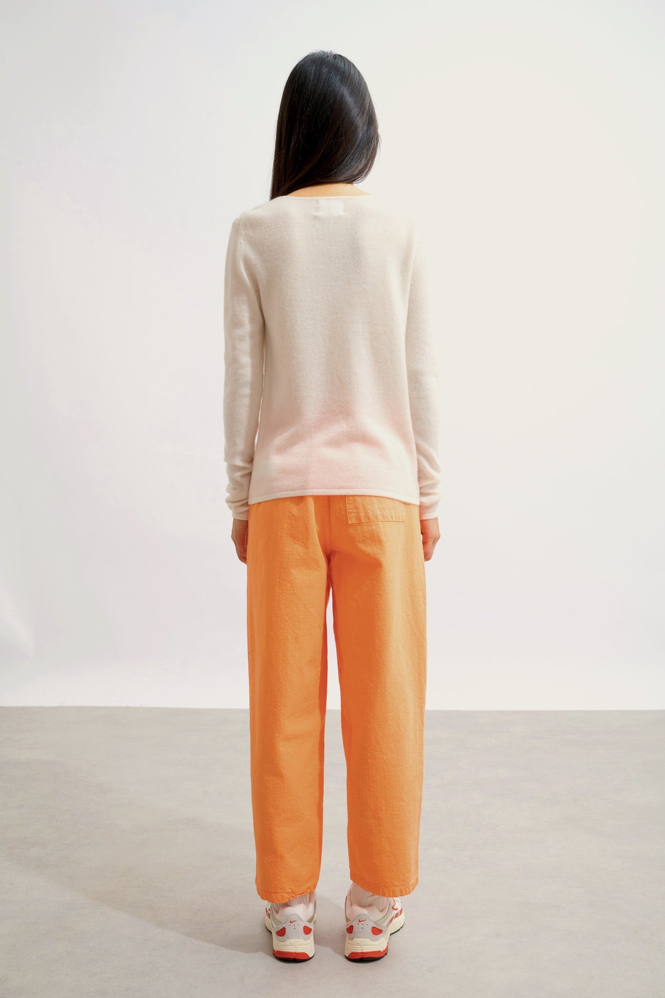 EPÉNA Elfenbein Rundhalspullover 100% Kaschmir