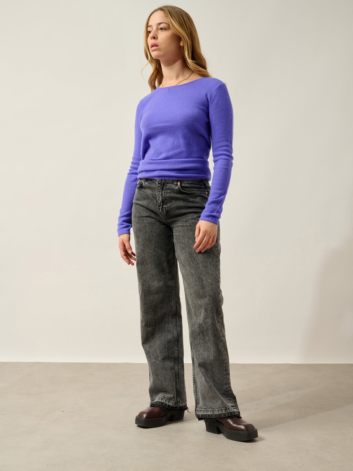 EPÉNA Pullover mit Rundhalsausschnitt Lavandin 100% Kaschmir