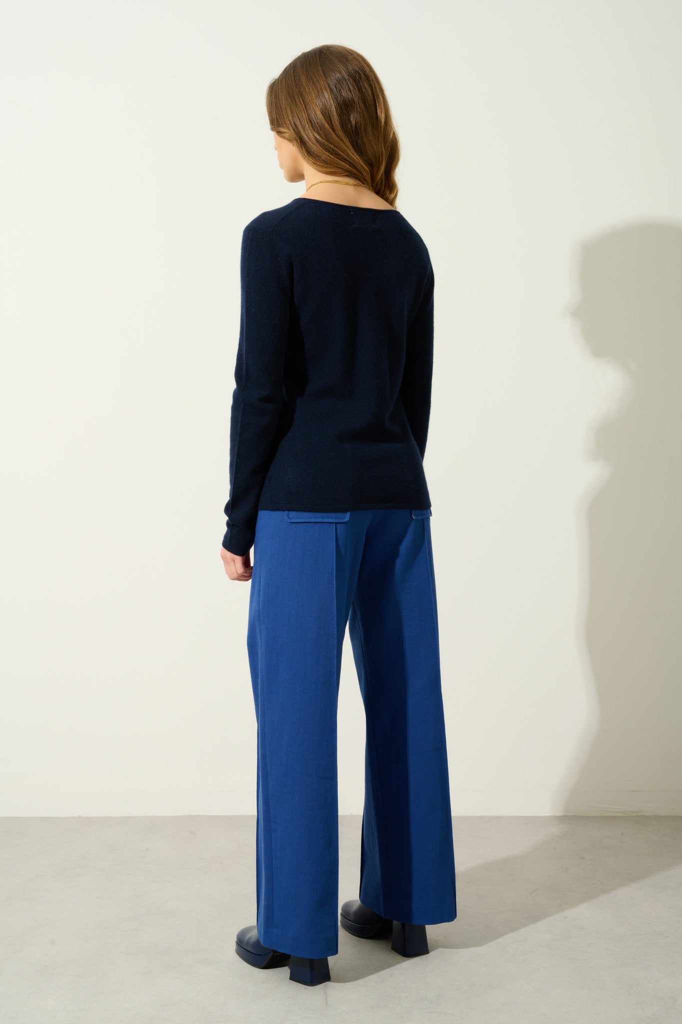 EPÉNA Pullover mit Rundhalsausschnitt navy 100% Kaschmir