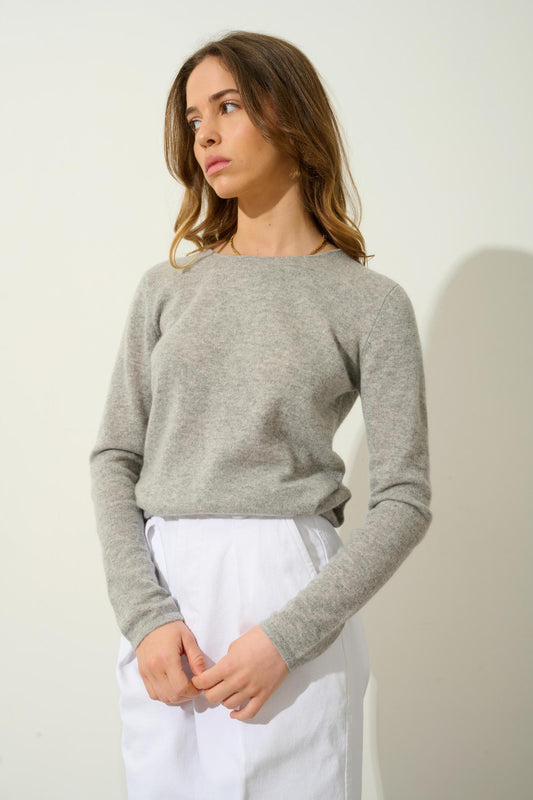EPÉNA cloudy mottled round-neck sweater 100% cashmere