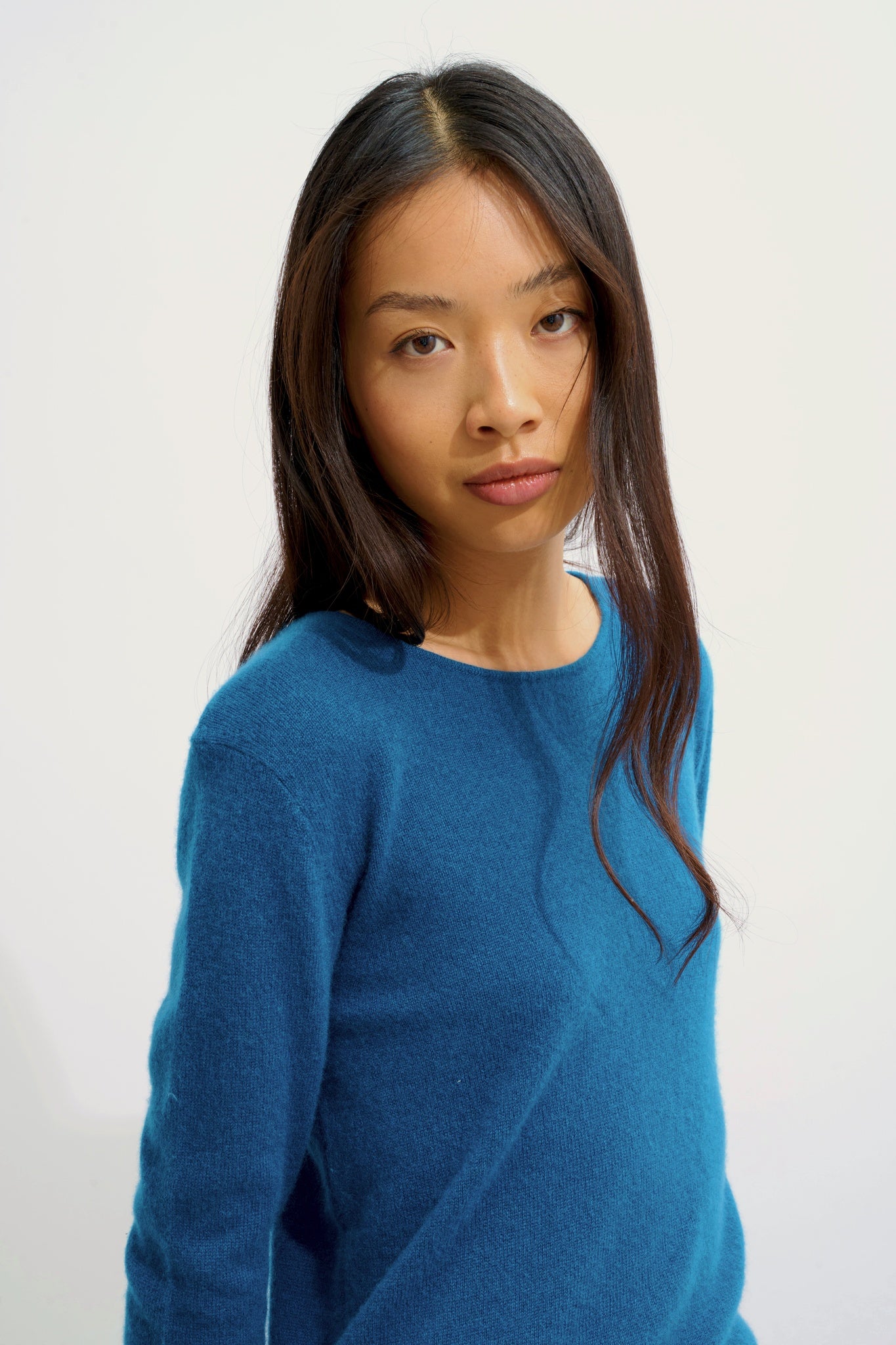 EPÉNA Pullover mit Rundhalsausschnitt Pfau 100% Kaschmir