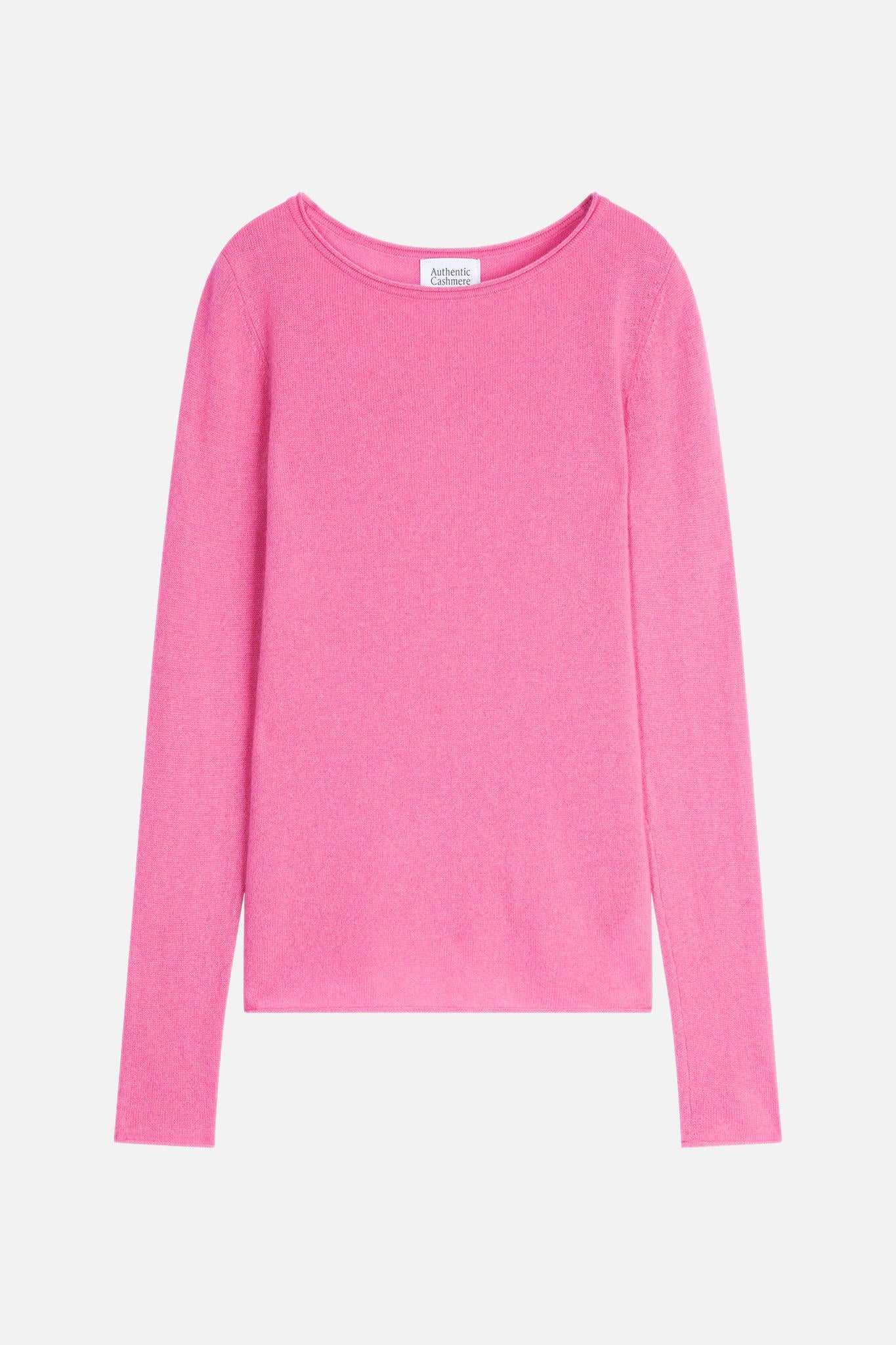 EPÉNA pull col rond rose 100% cachemire