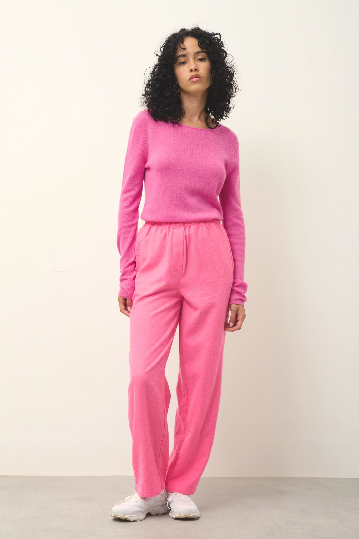 EPÉNA Pullover mit Rundhalsausschnitt rosa 100% Kaschmir