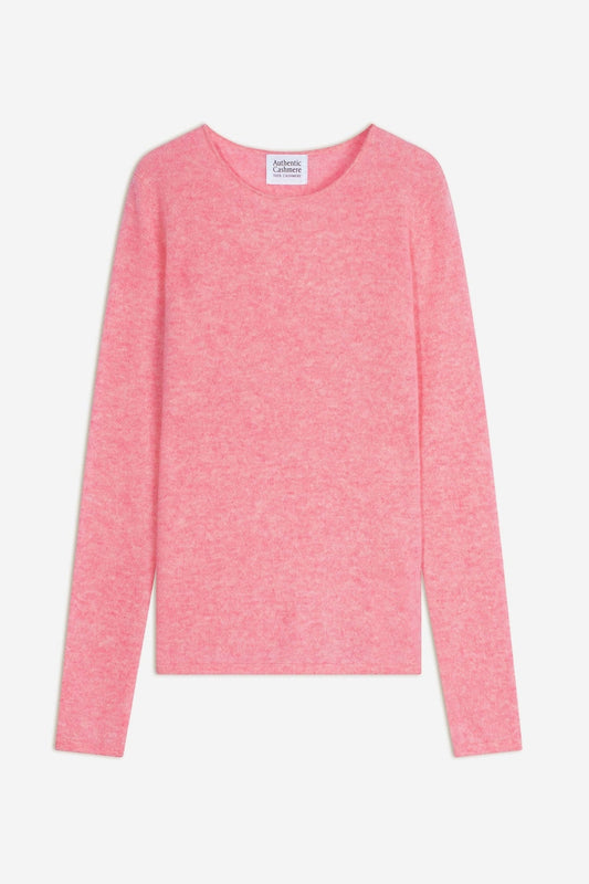 epéna pull col rond rose chiné 100% cachemire