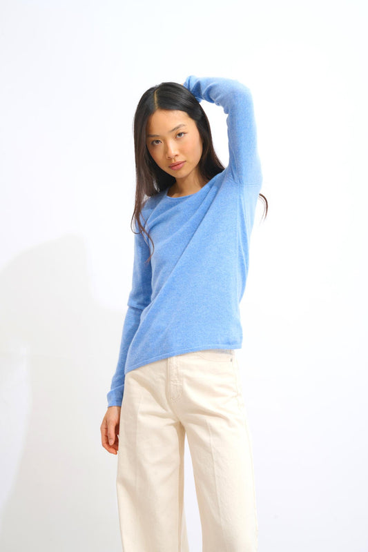EPÉNA sky 100% cashmere round-neck sweater