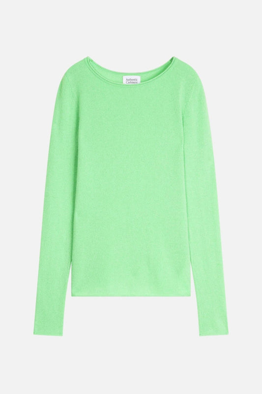 EPÉNA round-neck lime sweater 100% cashmere