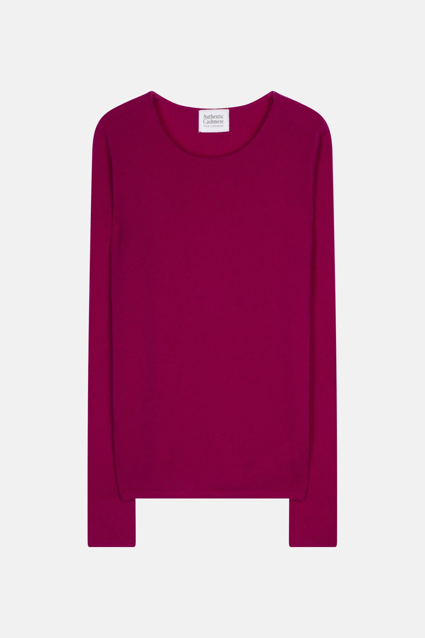 EPÉNA round-neck sweater in violet 100% cashmere