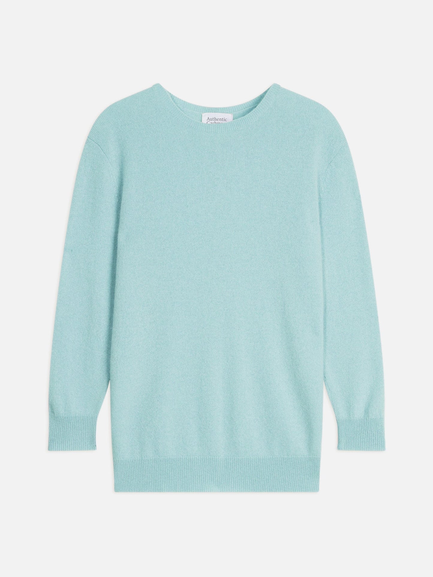 ESTARIS round-neck button-down sweater aqua 100% cashmere