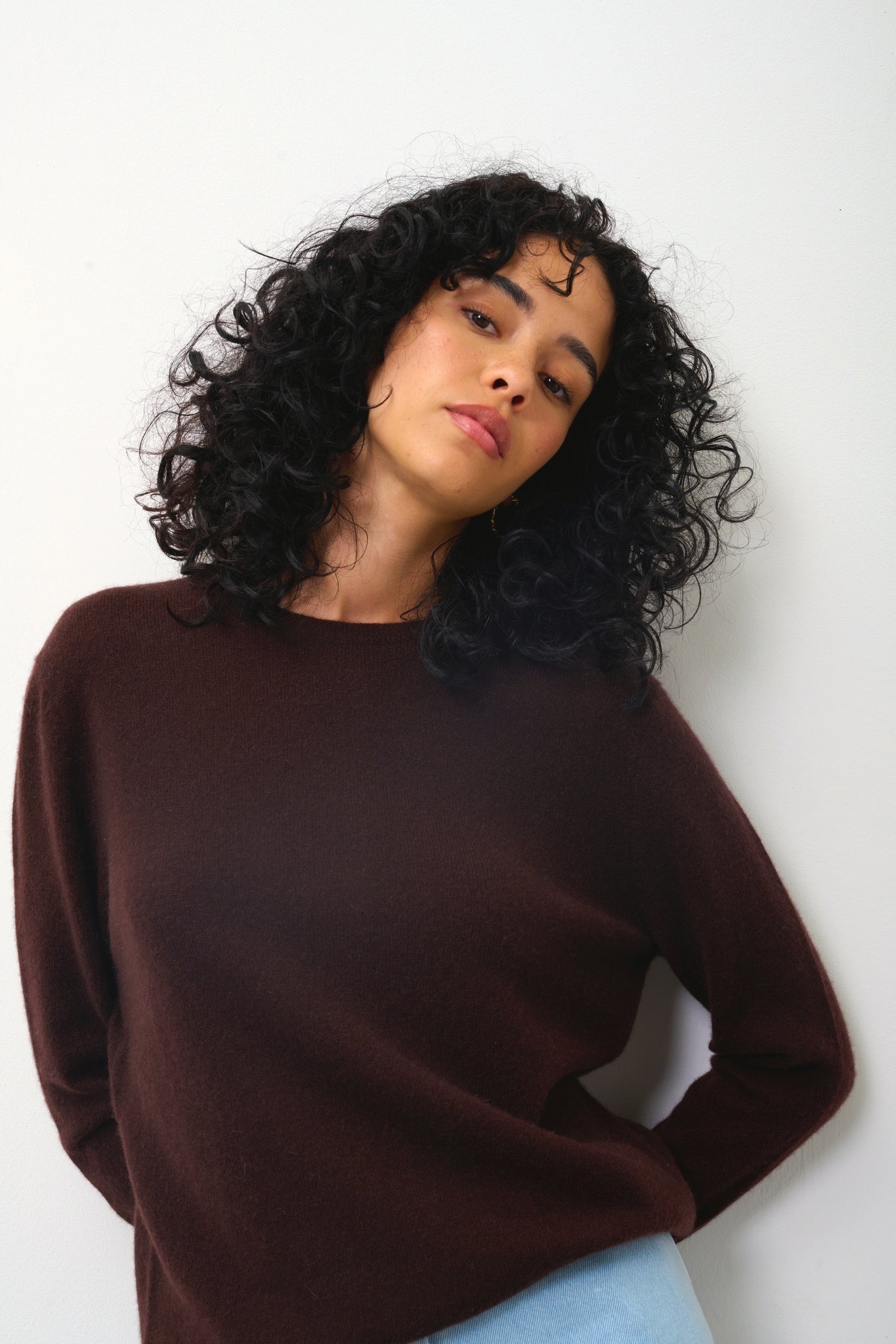 ESTARIS round-neck sweater with buttons on the back 100% cashmere