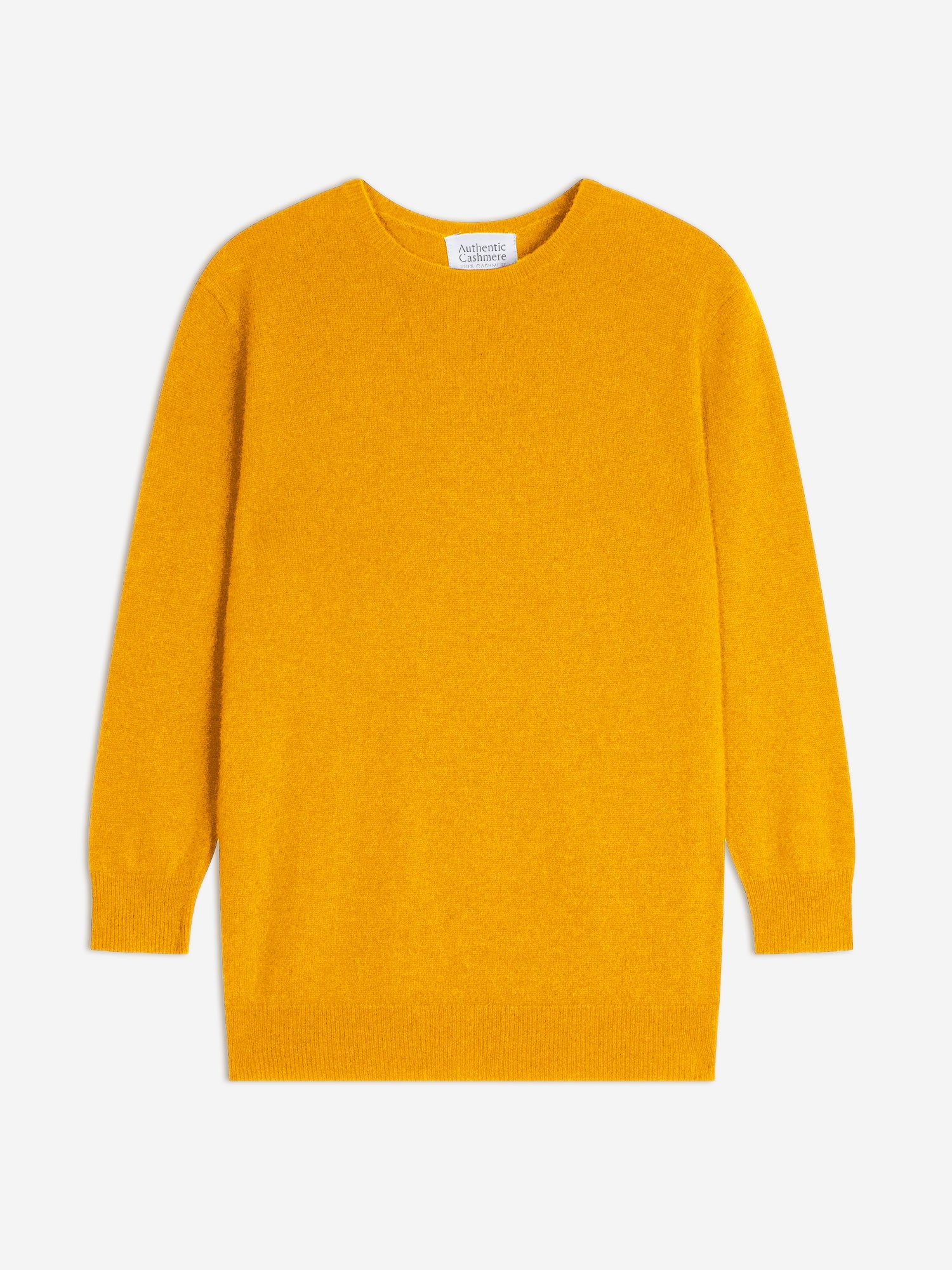 ESTARIS pull col rond boutonné dos curcuma 100% cachemire