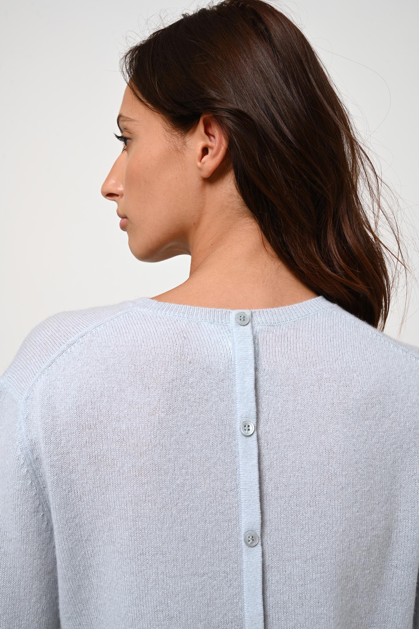 ESTARIS Pullover Rundhalsausschnitt geknöpft Rücken frostig 100% Kaschmir