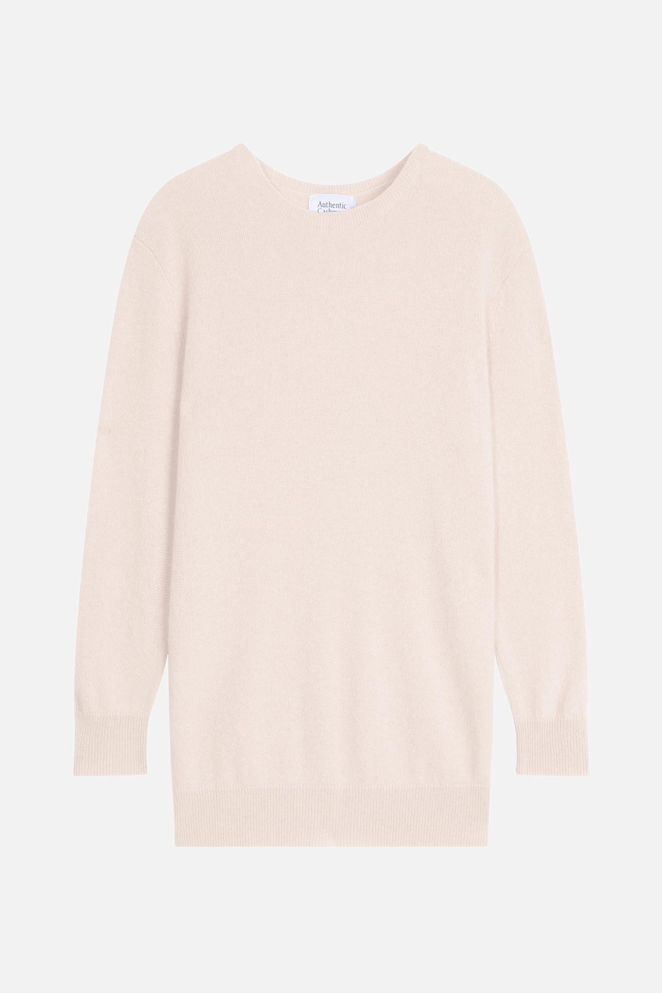 ESTARIS pull col rond boutonné dos ivoire 100% cachemire