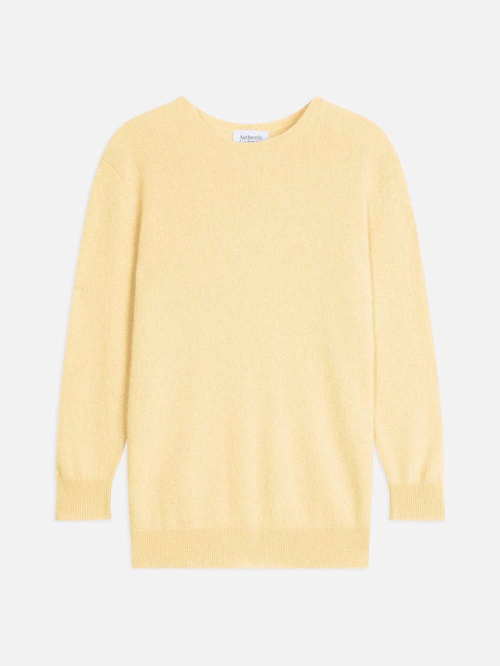 ESTARIS pull col rond boutonné dos limonade 100% cachemire