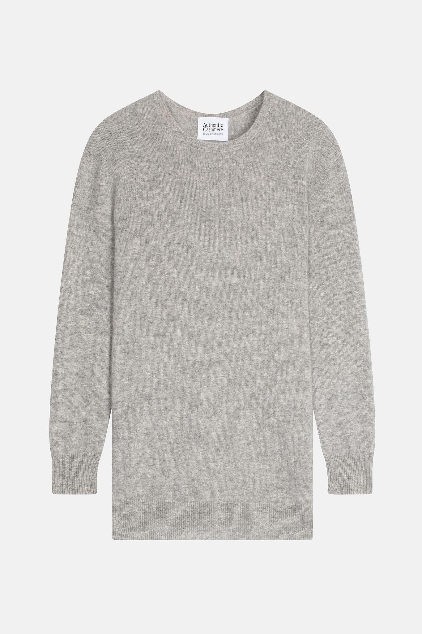 ESTARIS round-neck sweater with buttoned cloud back mottled 100% cashmere