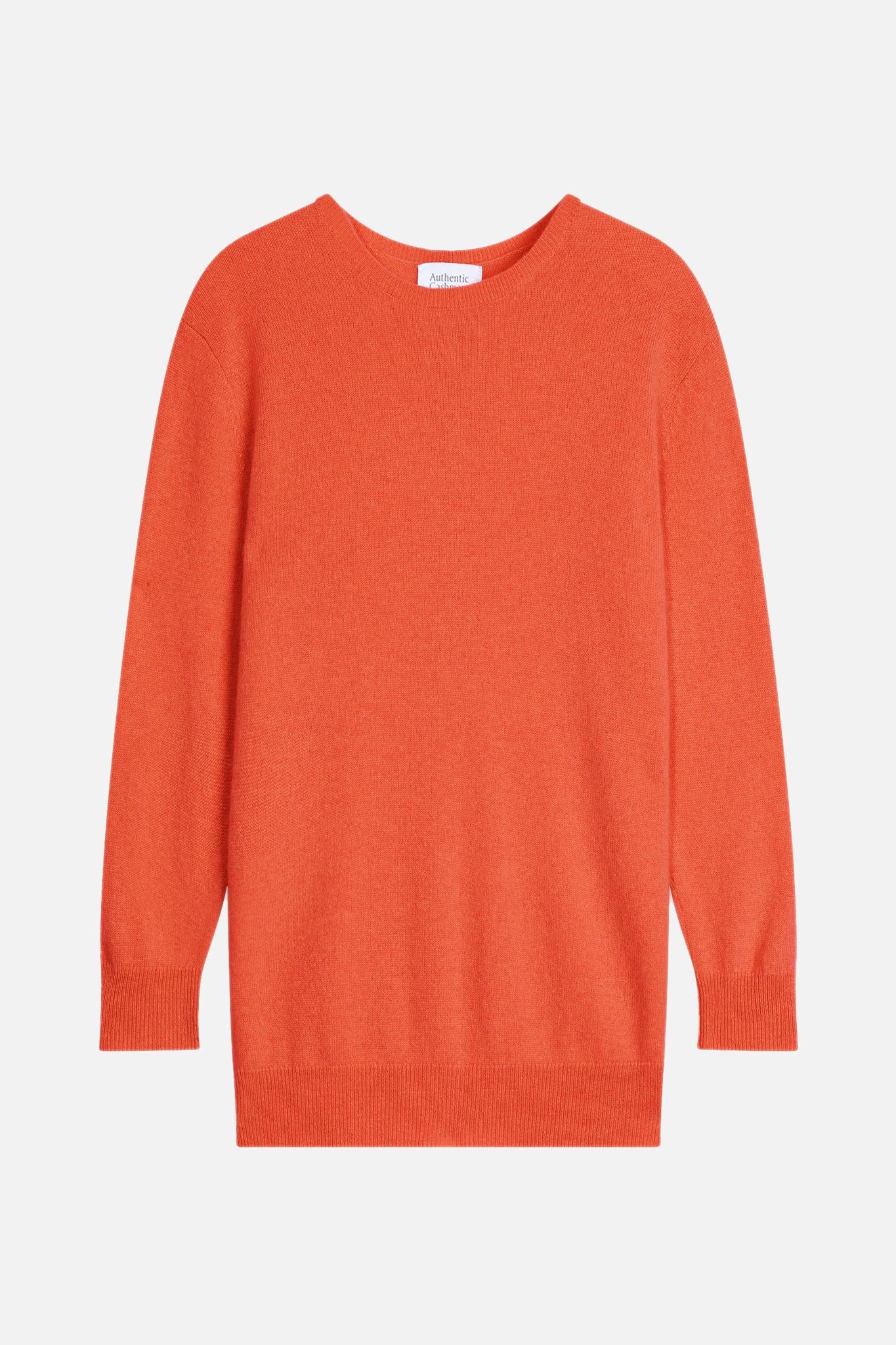 ESTARIS Pullover Rundhalsausschnitt geknöpft Rücken orange 100% Kaschmir
