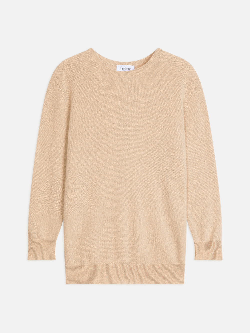 ESTARIS Pullover Rundhalsausschnitt geknöpft Rücken sandfarben 100% Kaschmir