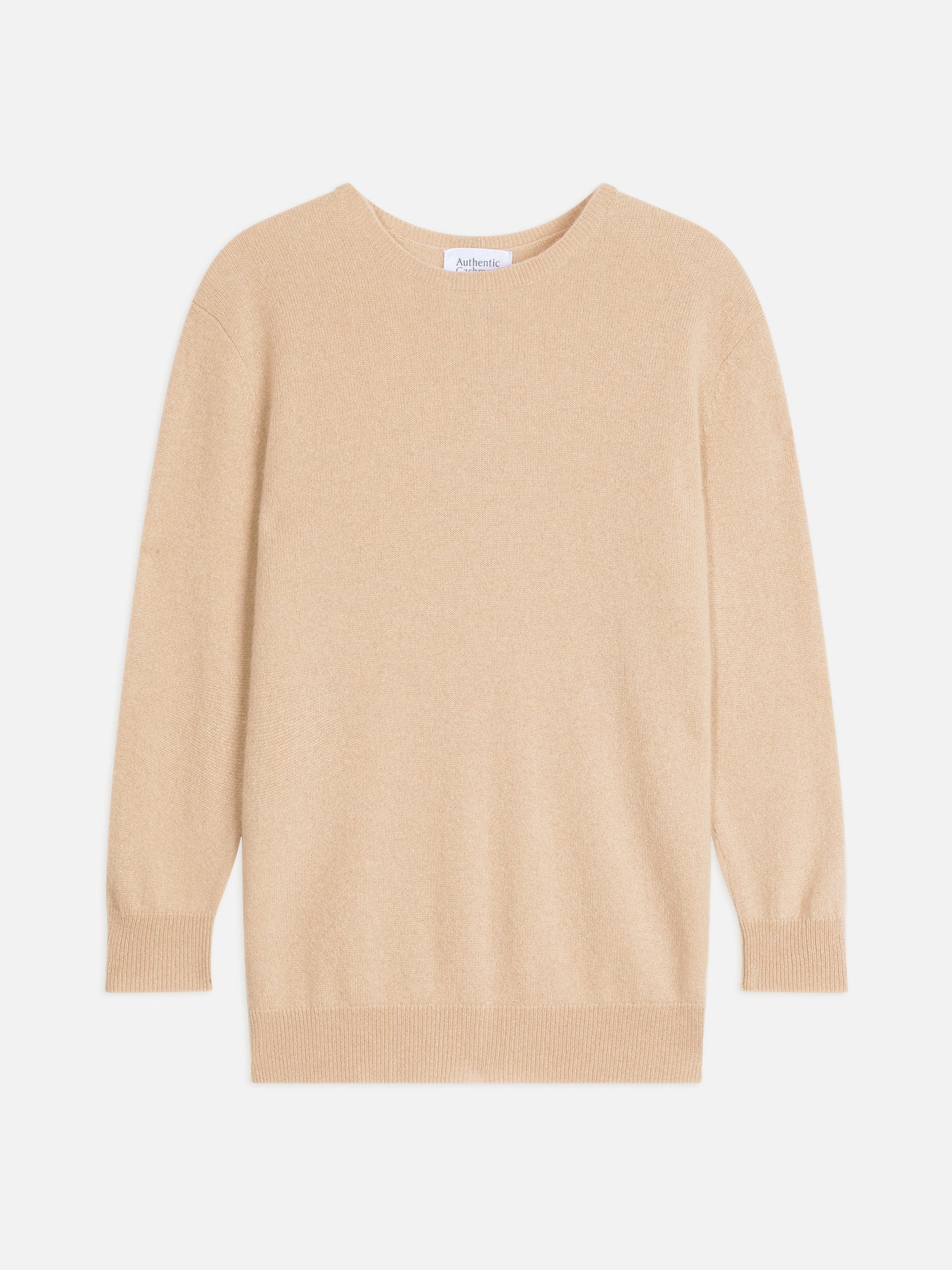 ESTARIS Pullover Rundhalsausschnitt geknöpft Rücken sandfarben 100% Kaschmir