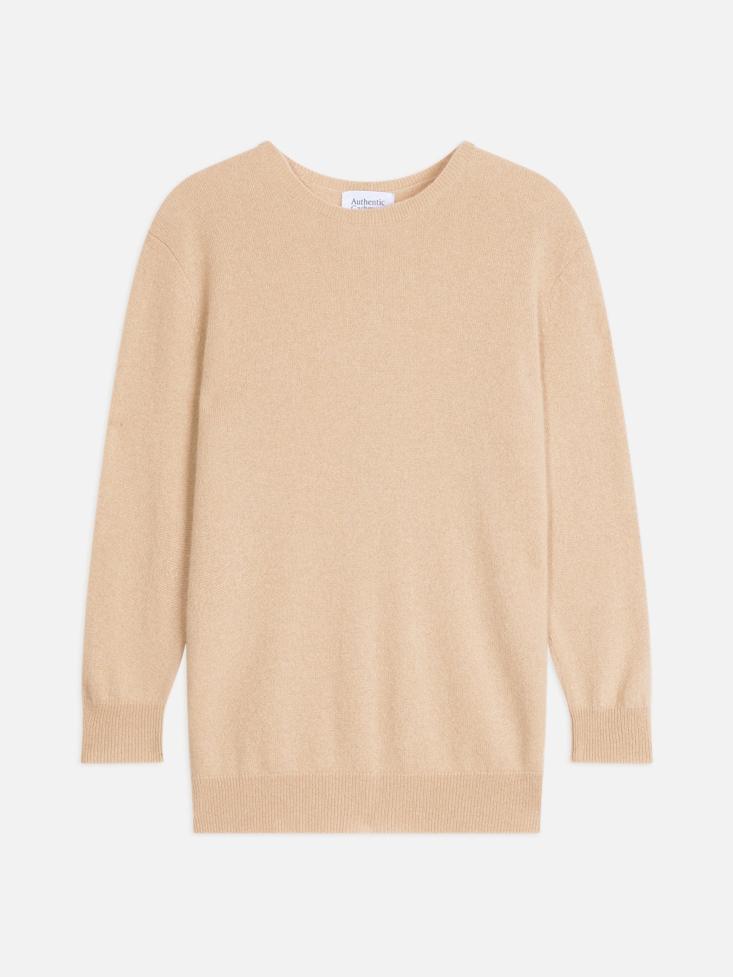 ESTARIS Pullover Rundhalsausschnitt geknöpft Rücken sandfarben 100% Kaschmir