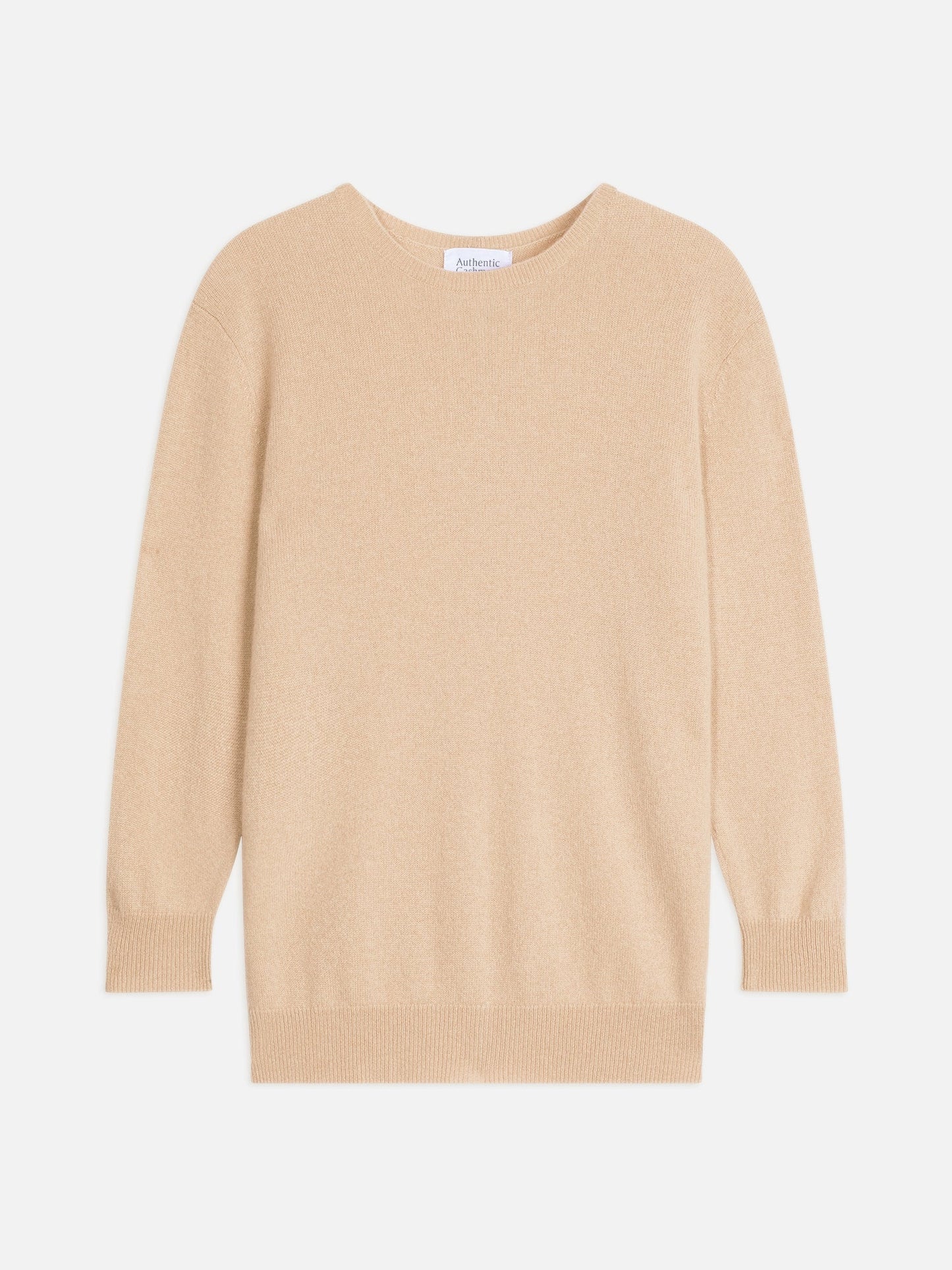 ESTARIS Pullover Rundhalsausschnitt geknöpft Rücken sandfarben 100% Kaschmir