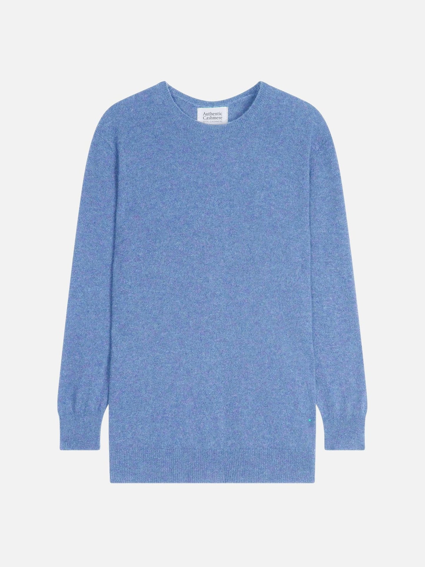 ESTARIS sweater round neck buttoned back sky 100% cashmere