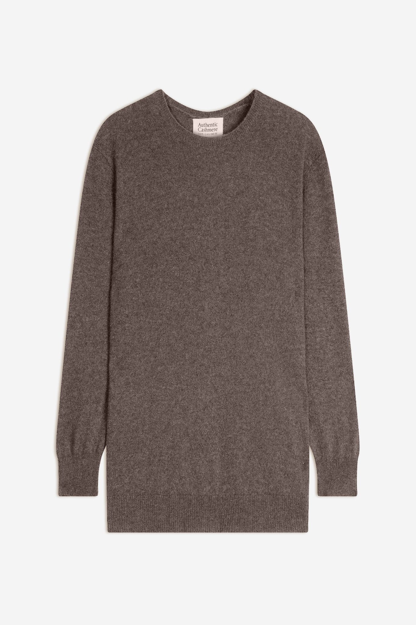 estaris pull col rond boutonné dos taupe chiné 100% cachemire