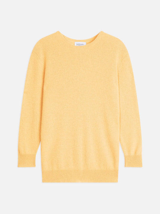 ESTARIS pull col rond boutonné dos vanille 100% cachemire