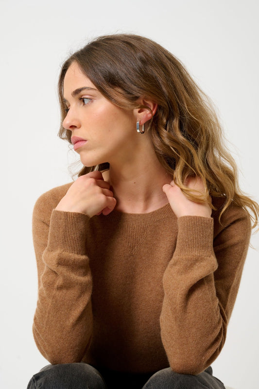 ETRET round-neck sweater hazelnut 100% cashmere