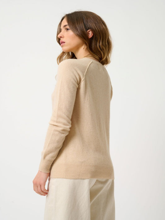 ETRET round-neck sweater sand 100% cashmere