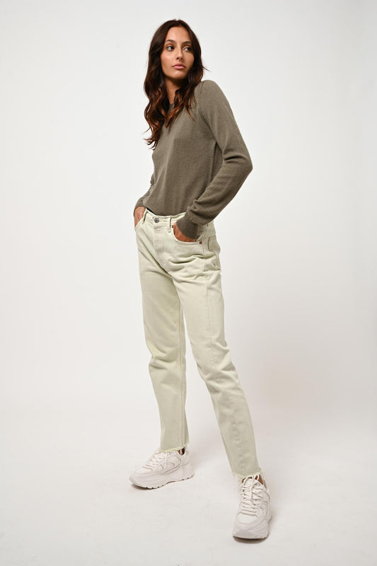 ETRET army round-neck sweater 100% cashmere