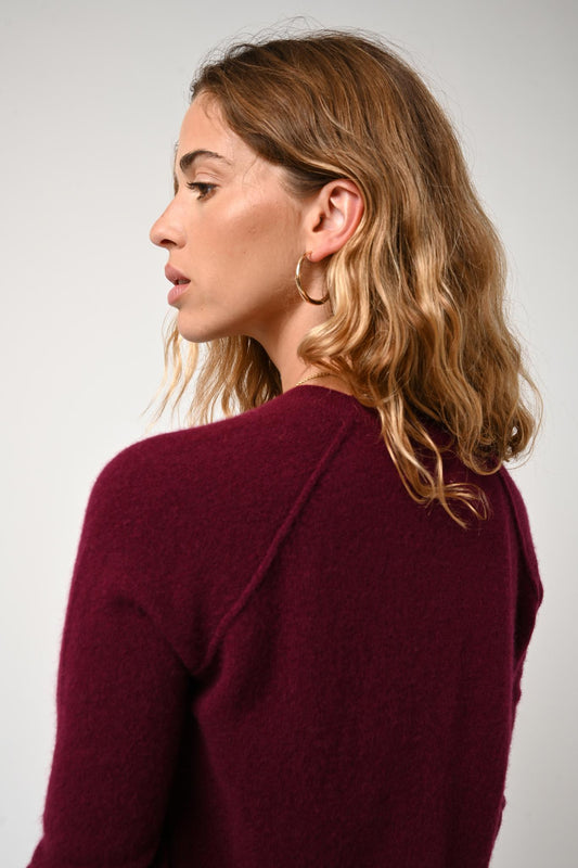 ETRET burgundy round-neck sweater 100% cashmere