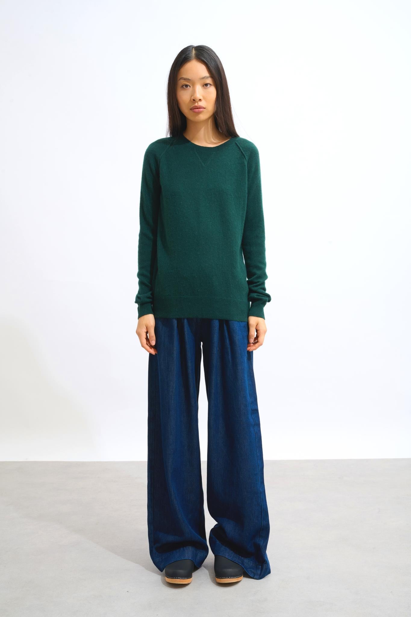 ETRET cypress round-neck sweater 100% cashmere