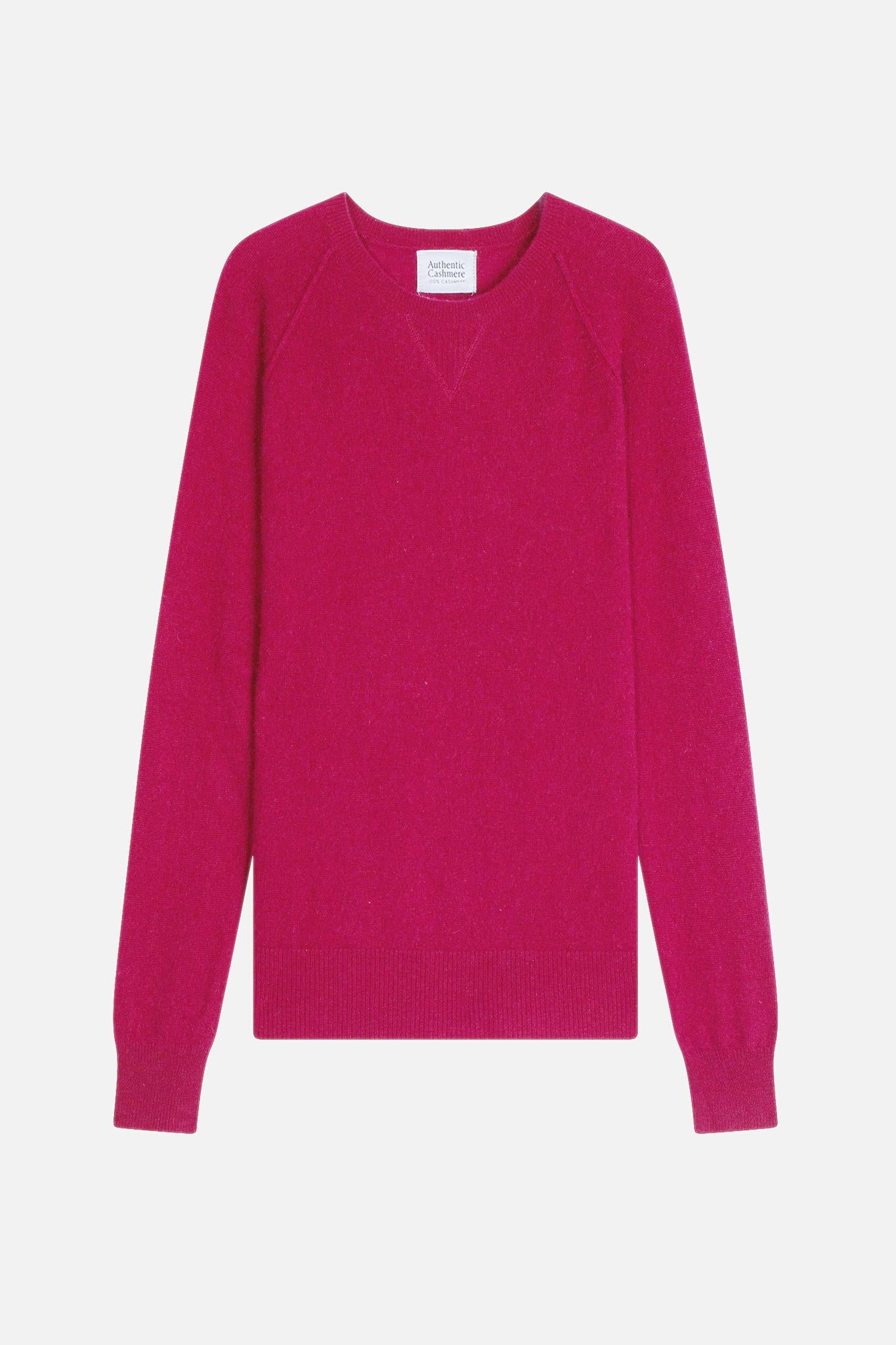 ETRET round-neck sweater fuchsia 100% cashmere