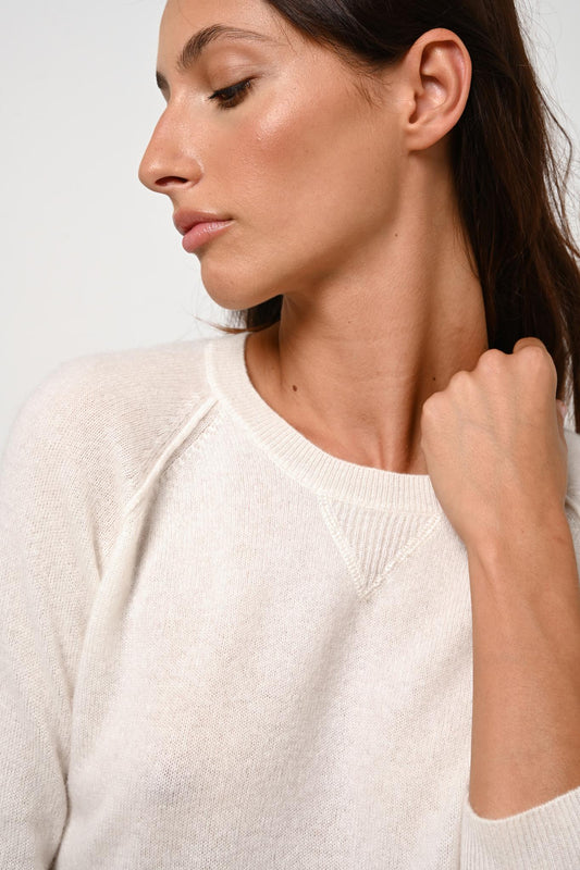 ETRET ivory round-neck sweater 100% cashmere