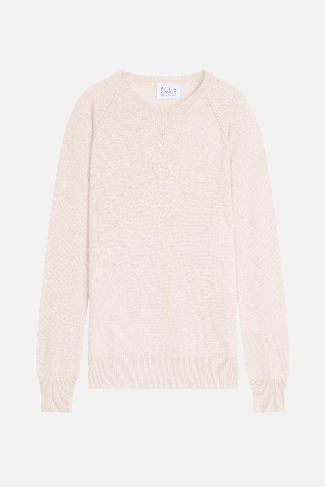 ETRET pull col rond ivoire 100% cachemire