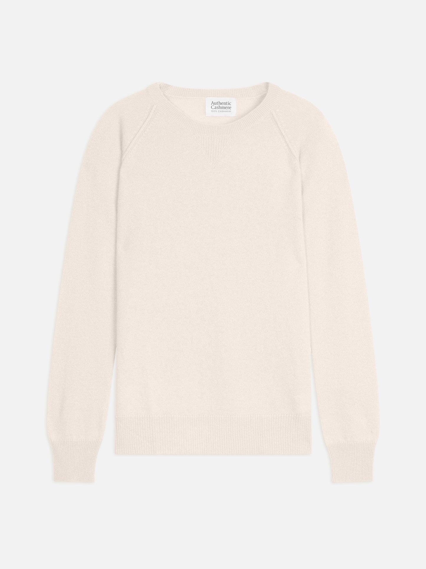 ETRET Elfenbein Rundhalspullover 100% Kaschmir